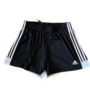 Adidas Women’s Black 3-Stripes Shorts Size L AEROREADY Athletic Running Training